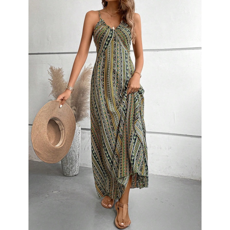 🌞🌴 Damen Trägerkleid – Locker & Bequem, mit Print, Ideal für Sommer & Freizeit📦Kostenloser Versand🔥