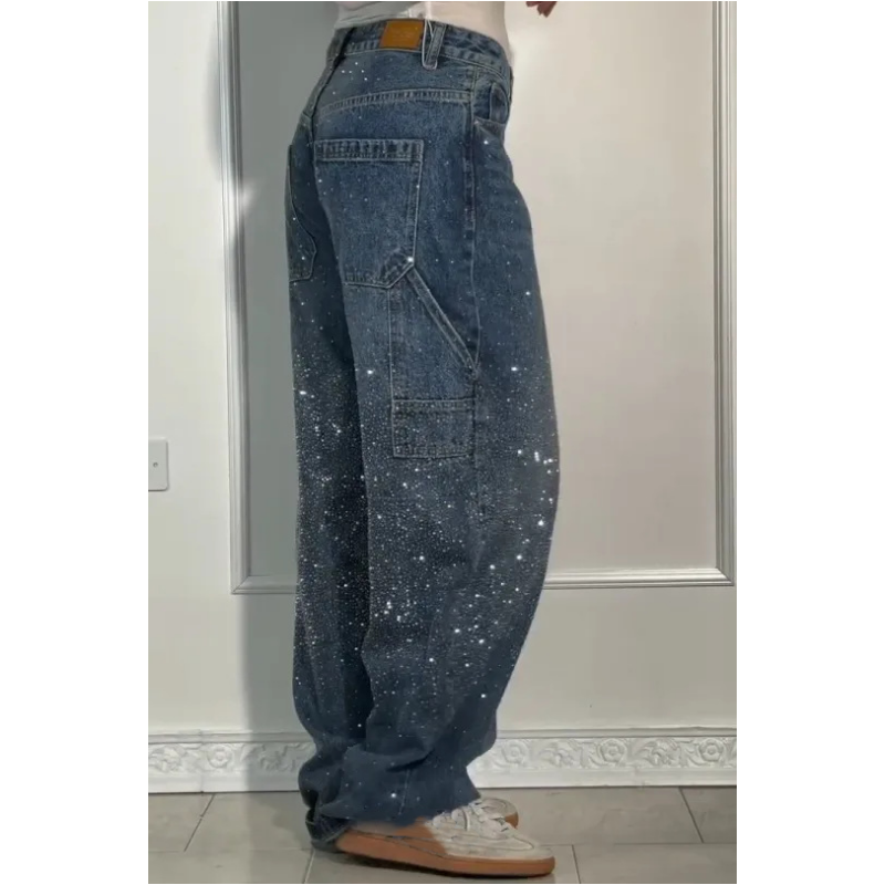 Damen-Jeans mit Strassverzierung – Lässige, bequeme Hose für Alltag & Freizeit ✨👖