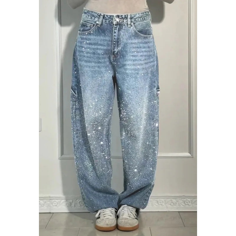 Damen-Jeans mit Strassverzierung – Lässige, bequeme Hose für Alltag & Freizeit ✨👖