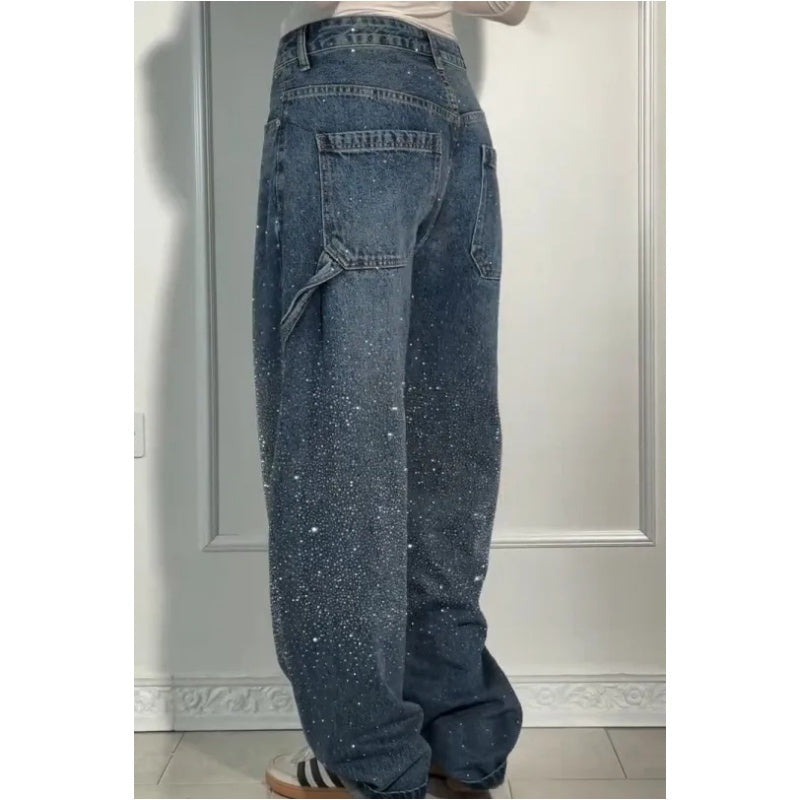 Damen-Jeans mit Strassverzierung – Lässige, bequeme Hose für Alltag & Freizeit ✨👖