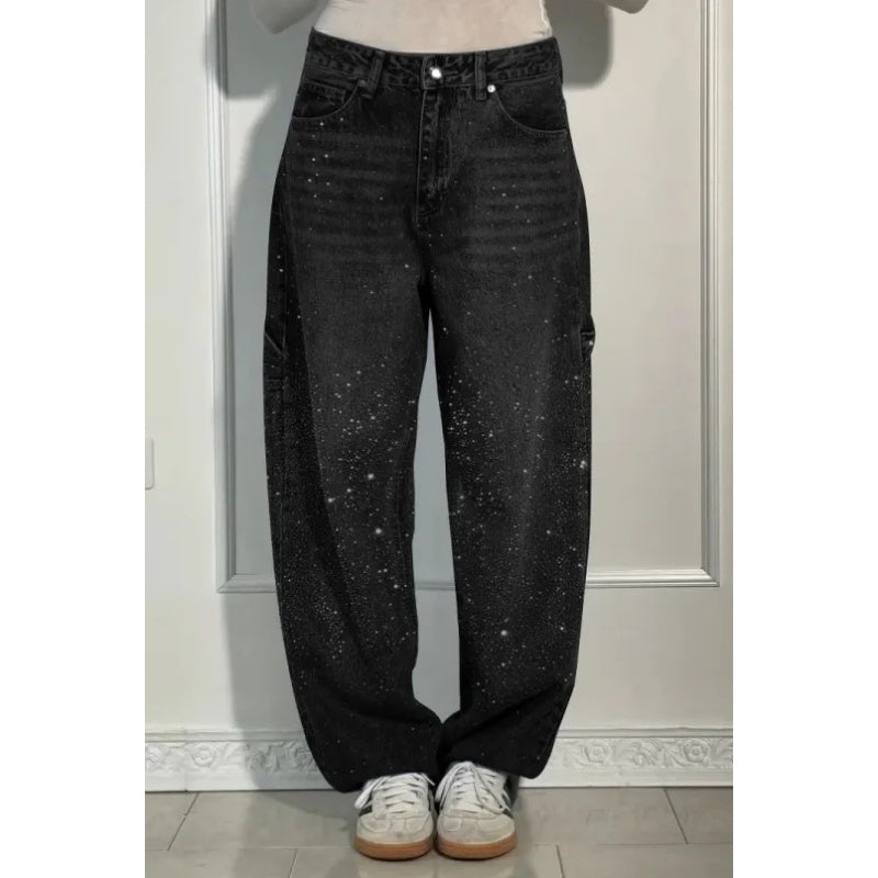 Damen-Jeans mit Strassverzierung – Lässige, bequeme Hose für Alltag & Freizeit ✨👖