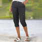 ⏰ 50 % RABATT – Nur für kurze Zeit 👖 Damen 7/8 Freizeithose ✨ Unifarben, Mit Praktischen Taschen & Bequemer Passform