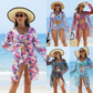 🏖️👙Modisches, mehrfarbig bedrucktes 3-teiliges Bikini-Badeanzug-Set für Damen