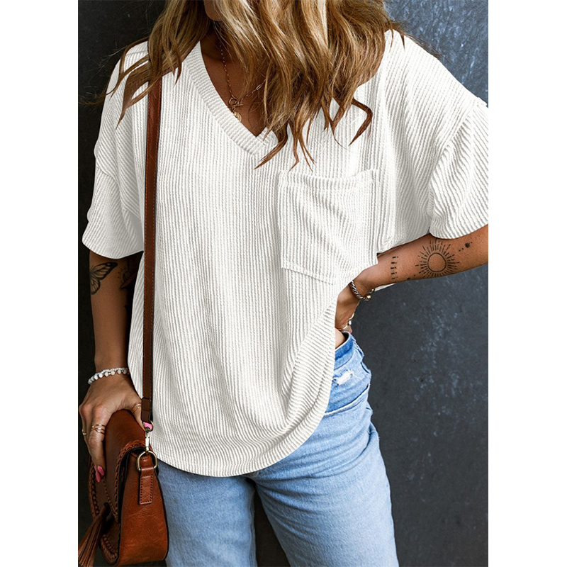 🔥 NEU! 2025 V-Cut Kurzarmshirt aus Premium-Kunstkord – Jetzt 20€ sparen!