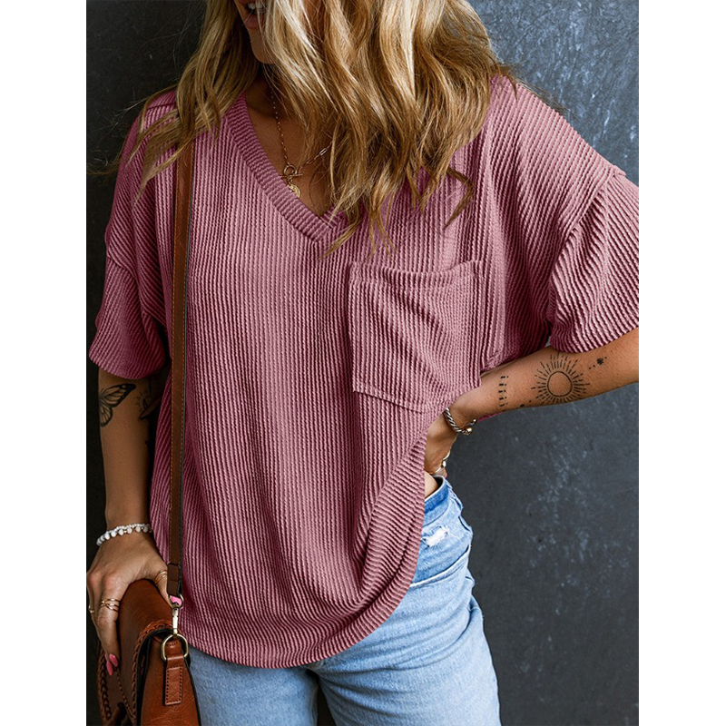 🔥 NEU! 2025 V-Cut Kurzarmshirt aus Premium-Kunstkord – Jetzt 20€ sparen!