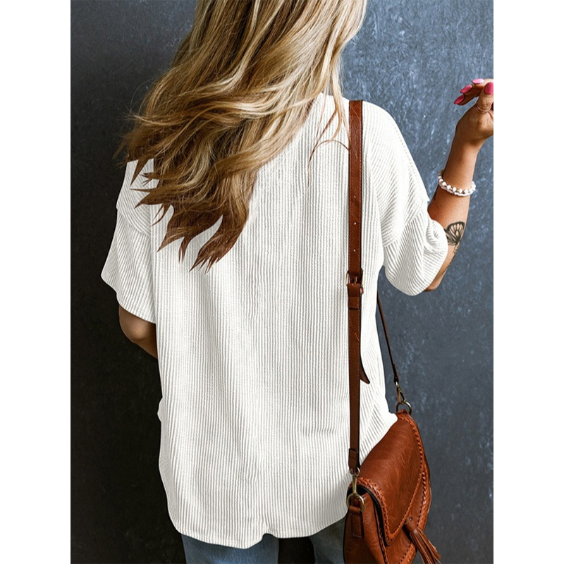 🔥 NEU! 2025 V-Cut Kurzarmshirt aus Premium-Kunstkord – Jetzt 20€ sparen!