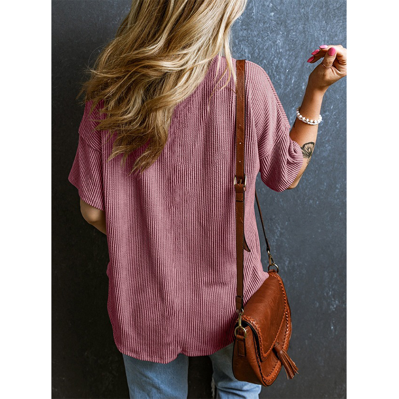 🔥 NEU! 2025 V-Cut Kurzarmshirt aus Premium-Kunstkord – Jetzt 20€ sparen!