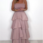 Solid Color Spaghetti Tiered Skirt