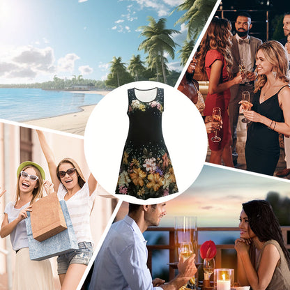 🔥 Sommer-Sale: 20€ sparen!🌸 Ärmelloses Blumenkleid für Frauen – Leicht & stylisch!💃