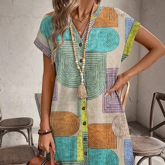 🔥 Grafisches Kontrastkleid mit Layer-Look – Jetzt 20€ sparen!