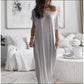 ☀️🌿 Langes Sommerkleid für Damen – luftig, locker & einfarbig: Perfekt für heiße Tage. Kurzärmelig & knöchellang für maximalen Tragekomfort ✨🌸 Jetzt entdecken!