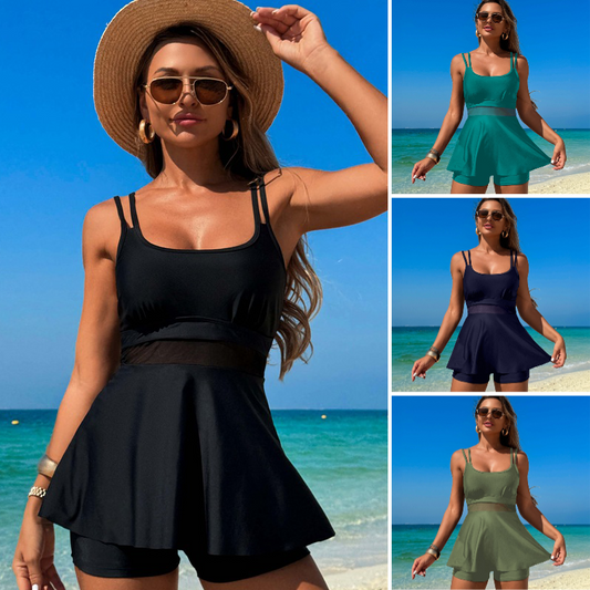 Zweiteiliges Tankini-Set mit hoher Taille für Damen