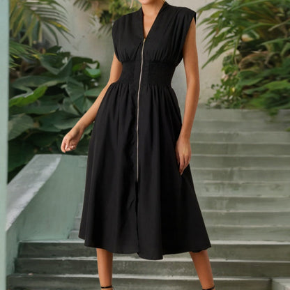 🔥💃 NEU 2025: Elegantes V-Cut Maxikleid mit Seitenschlitz – Jetzt 30% sparen!