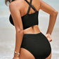 👙2025 New Type ~50% OFF 👙Texturiertes Bikini-Set mit Knotendetail und High-Waist-Schnitt
