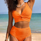 👙2025 New Type ~50% OFF 👙Texturiertes Bikini-Set mit Knotendetail und High-Waist-Schnitt