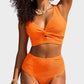 👙2025 New Type ~50% OFF 👙Texturiertes Bikini-Set mit Knotendetail und High-Waist-Schnitt