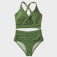 👙2025 New Type ~50% OFF 👙Texturiertes Bikini-Set mit Knotendetail und High-Waist-Schnitt