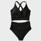 👙2025 New Type ~50% OFF 👙Texturiertes Bikini-Set mit Knotendetail und High-Waist-Schnitt