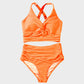 👙2025 New Type ~50% OFF 👙Texturiertes Bikini-Set mit Knotendetail und High-Waist-Schnitt