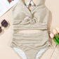 👙2025 New Type ~50% OFF 👙Texturiertes Bikini-Set mit Knotendetail und High-Waist-Schnitt
