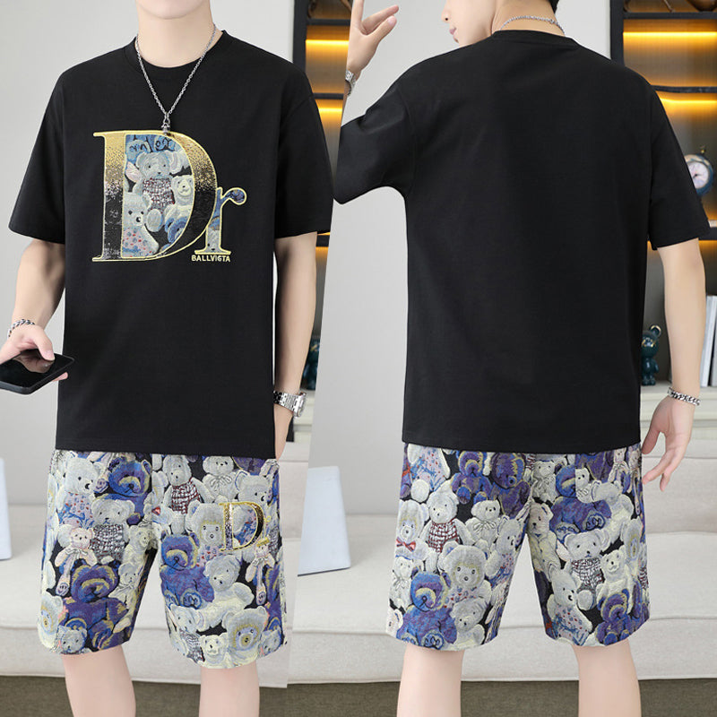 Lässiges Sommer-Set für Herren – Kurzarm-Top und Shorts, 2-teilig