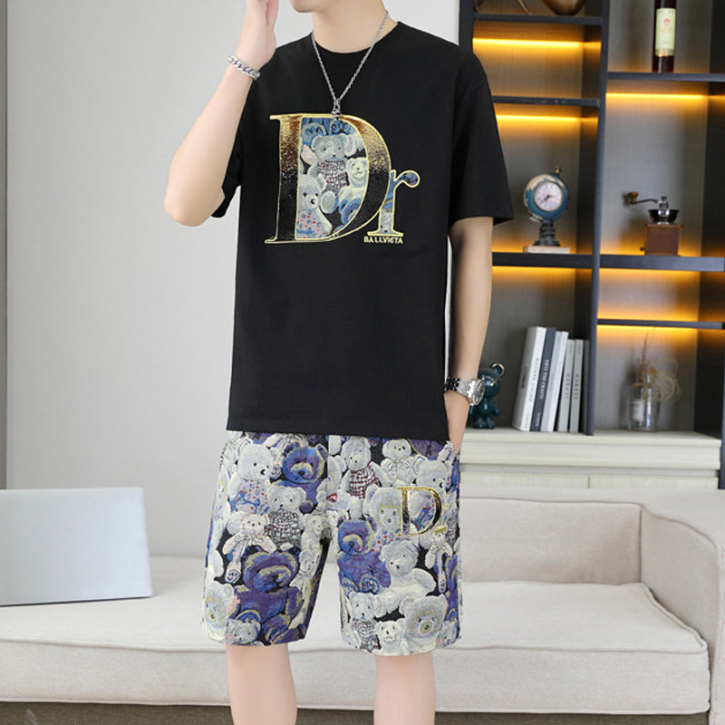 Lässiges Sommer-Set für Herren – Kurzarm-Top und Shorts, 2-teilig