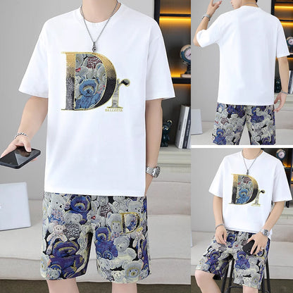Lässiges Sommer-Set für Herren – Kurzarm-Top und Shorts, 2-teilig