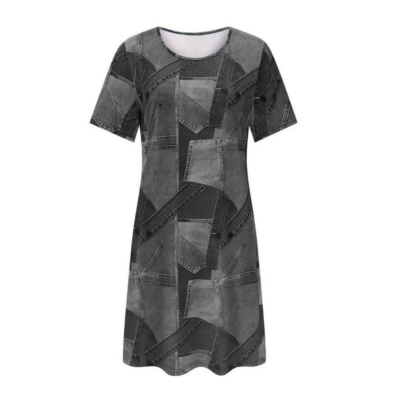 Damenkleid mit buntem Patchwork-Muster für den Alltag – ⏳ Zeitlich begrenztes Angebot