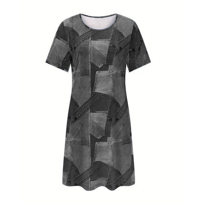 Damenkleid mit buntem Patchwork-Muster für den Alltag – ⏳ Zeitlich begrenztes Angebot