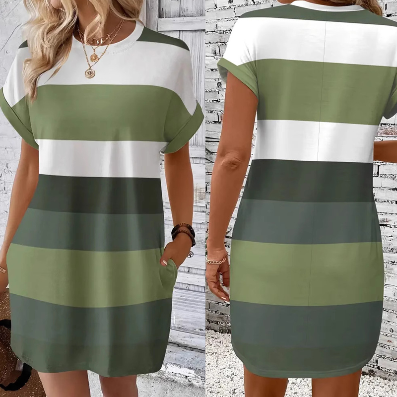 ⏳ Zeitlich begrenztes Angebot: Damen-Kleid mit Rundhalsausschnitt und Taschen für den Alltag