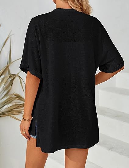 🌼 SOMMER-SONDERANGEBOT 50% RABATT! ✨Damen Freizeit-Oberhemd in einfarbigem Design – locker, leicht & vielseitig – ideal über Tops oder als leichte Jacke für Sommer & Alltag
