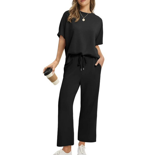 Bequeliges Damen-2-teiler: Dehnbares Top & Hose – Zeitlos kombinierbar