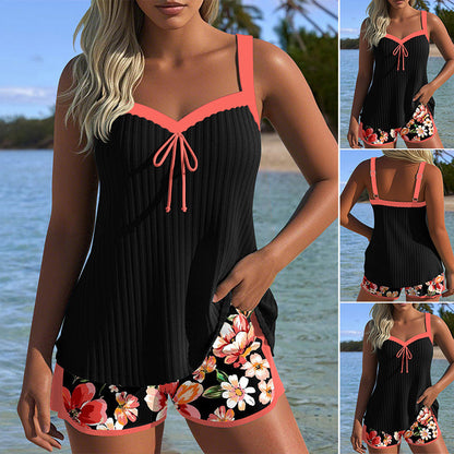 Bedrucktes Badeanzug-Set mit Oberteil und Shorts