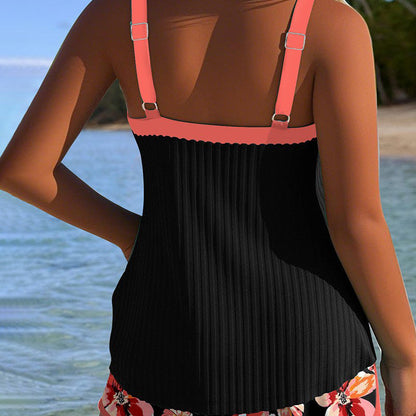 Bedrucktes Badeanzug-Set mit Oberteil und Shorts
