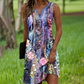 ✨Müheloser Stil: Komfort trifft Eleganz🏖️Sommer-Specials🌴Damen ärmellose V-Ausschnitt-Printkleider