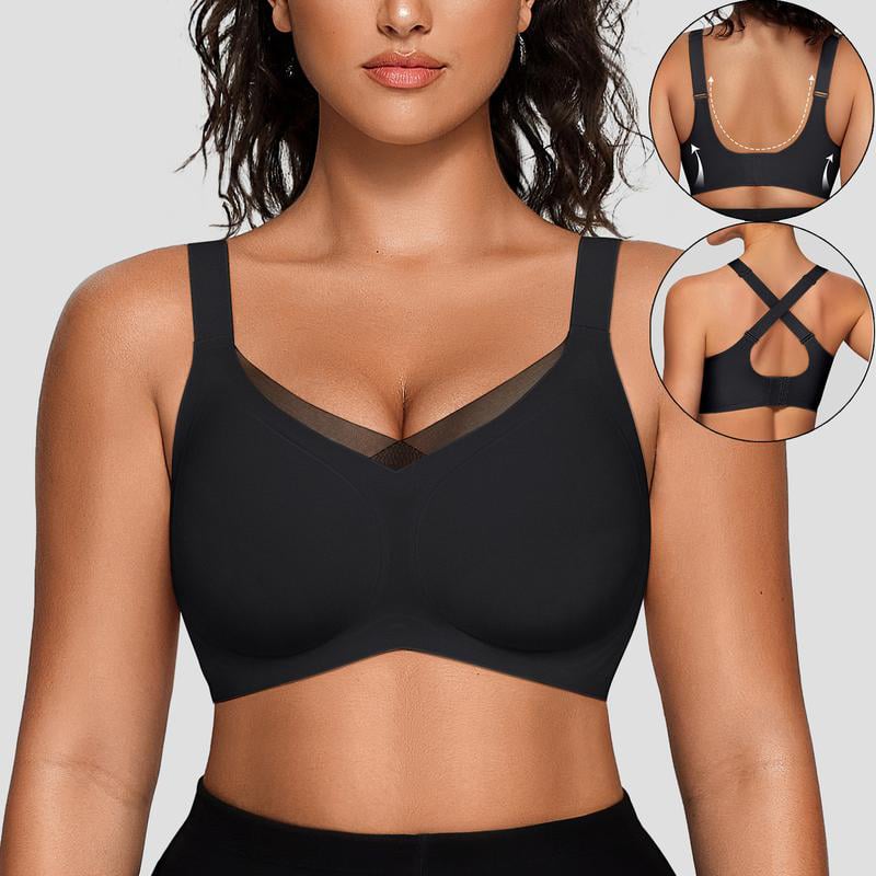 💃Was soll ich morgen tragen?💓Bügelloser nahtloser Push-Up-BH aus Mesh mit V-Ausschnitt für Damen
