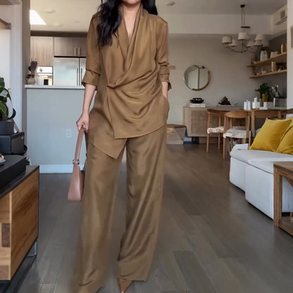 Damen modisches zweiteiliges Set aus Oberteil und Hose