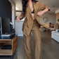 Damen modisches zweiteiliges Set aus Oberteil und Hose