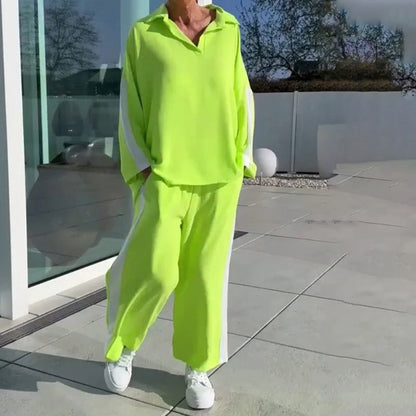 🌿Lässiges Set im Farbblockdesign: Oberteil und Hose