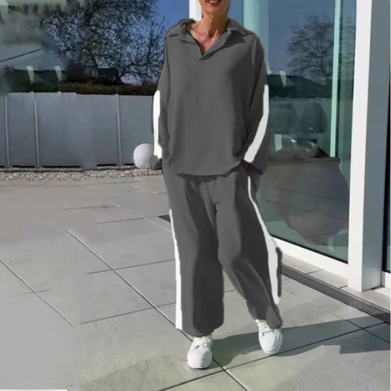 🌿Lässiges Set im Farbblockdesign: Oberteil und Hose