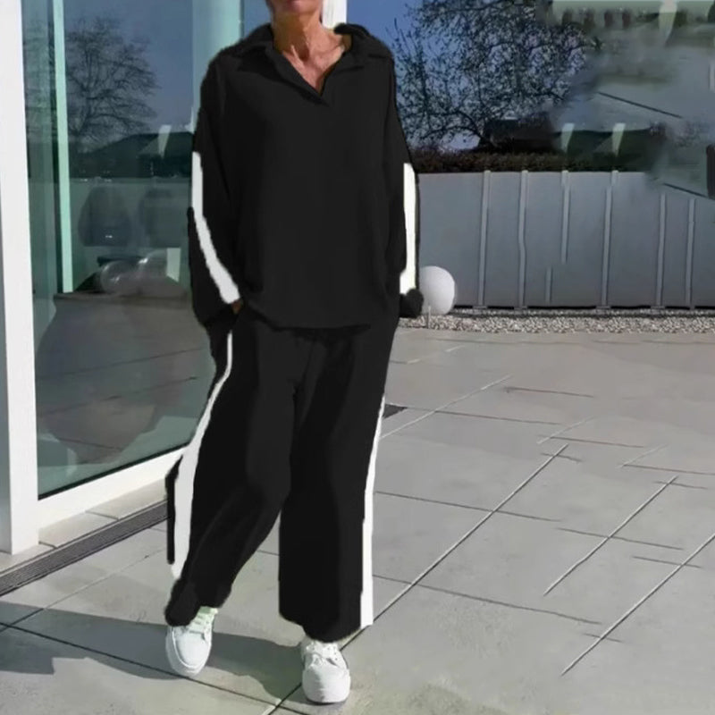 🌿Lässiges Set im Farbblockdesign: Oberteil und Hose