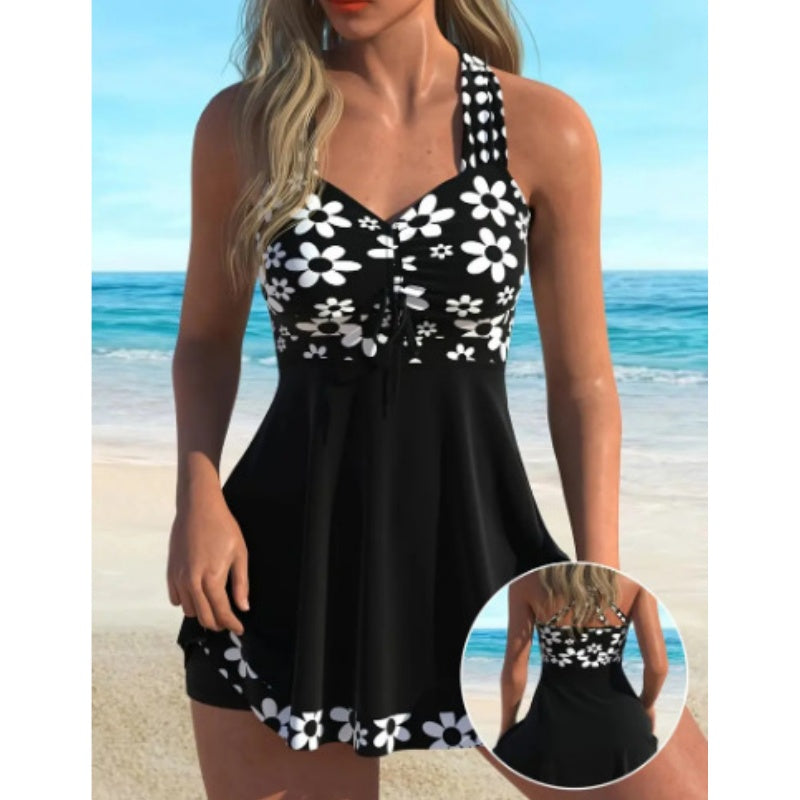 🌺 50% RABATT! ☀️ Damen-Tankini-Badeanzüge mit Blumenmuster und Boyshorts – Schnelltrocknend, Bequeme Passform & Modische Bedeckung 🏖️