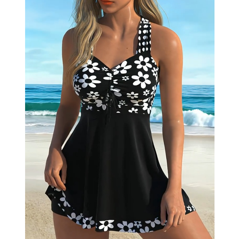 🌺 50% RABATT! ☀️ Damen-Tankini-Badeanzüge mit Blumenmuster und Boyshorts – Schnelltrocknend, Bequeme Passform & Modische Bedeckung 🏖️