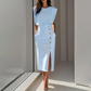 🌸💐Elegantes Midikleid mit Schlitz für Damen