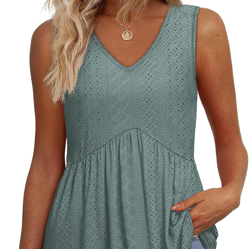 ⏳Begrenzte Zeit 50% Rabatt💥Lässiges ärmelloses Damen-Top mit V-Ausschnitt und Blumenrüschen