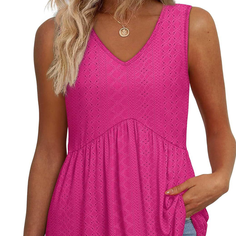 ⏳Begrenzte Zeit 50% Rabatt💥Lässiges ärmelloses Damen-Top mit V-Ausschnitt und Blumenrüschen