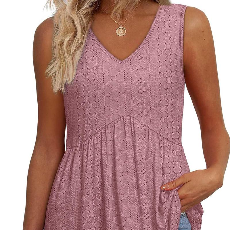 ⏳Begrenzte Zeit 50% Rabatt💥Lässiges ärmelloses Damen-Top mit V-Ausschnitt und Blumenrüschen