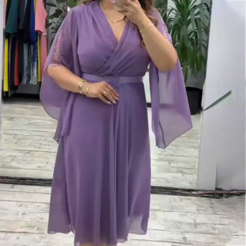 👗Elegantes Kleid mit V-Ausschnitt für Frauen