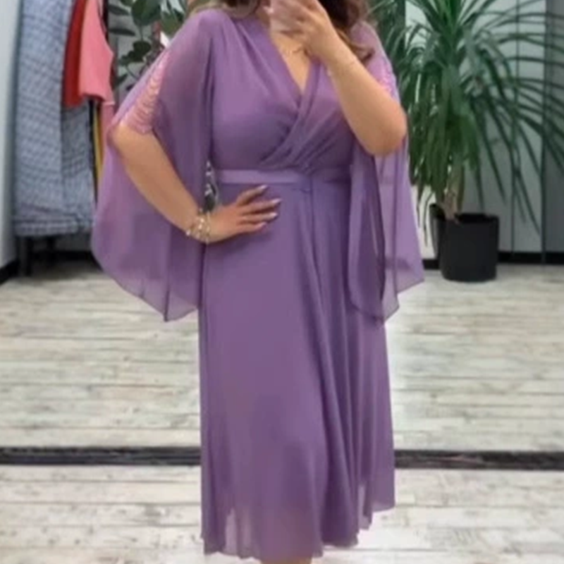 👗Elegantes Kleid mit V-Ausschnitt für Frauen