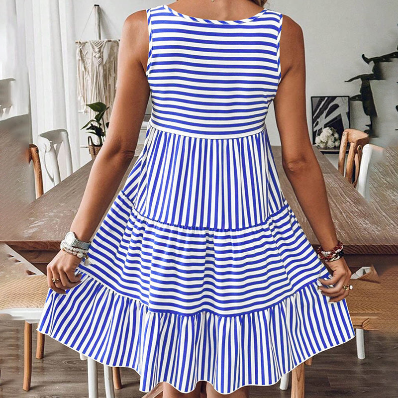 Damen ärmelloses Kleid mit Streifenmuster